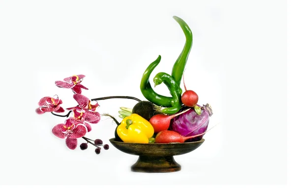 Vitamins and orchid — Stock Photo, Image