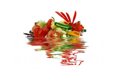 salata sebze ve yansıma