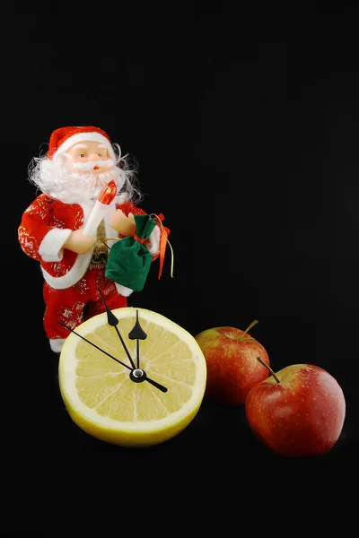 Manzanas y el Santa Klaus — Foto de Stock