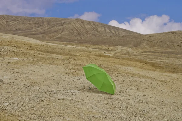 Paraplu in woestijn — Stockfoto