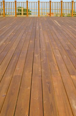 Wooden Deck with Fence clipart