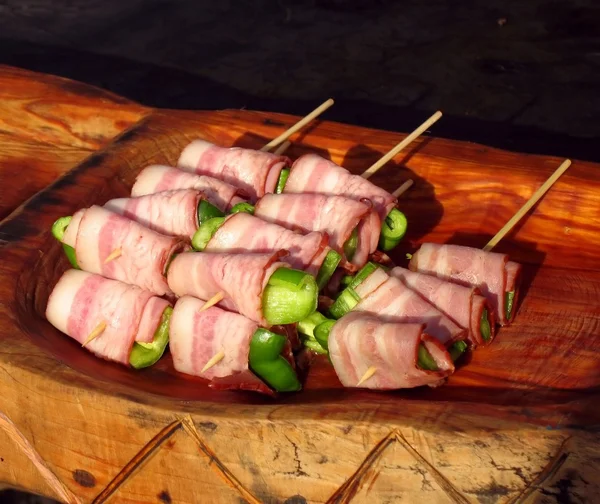 stock image Bacon and Pepper Skewers