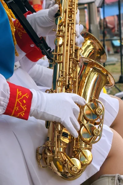 Jogadores de saxofone — Fotografia de Stock