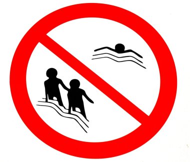 No Swimming Sign clipart