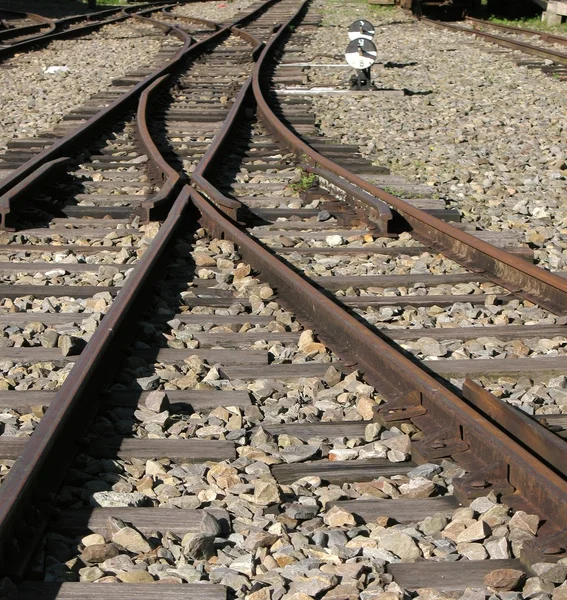 Oude railroad tracks — Stockfoto