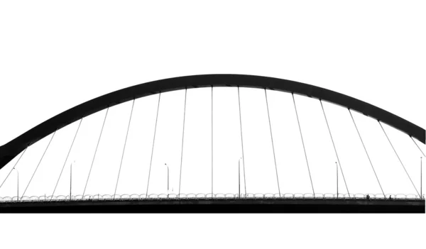 Moderní most s zakřivené pilíř — Stock fotografie