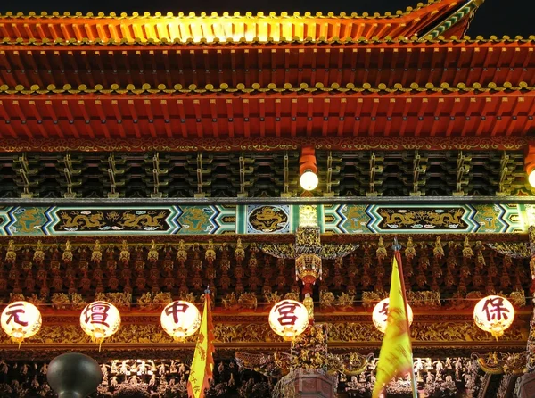 Tempel detail bij nacht — Stockfoto