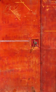 Old Red Iron Door clipart