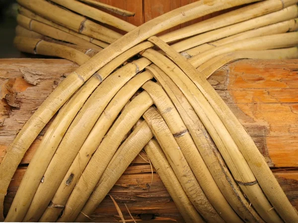 Bambu och trä konstruktion — Stockfoto