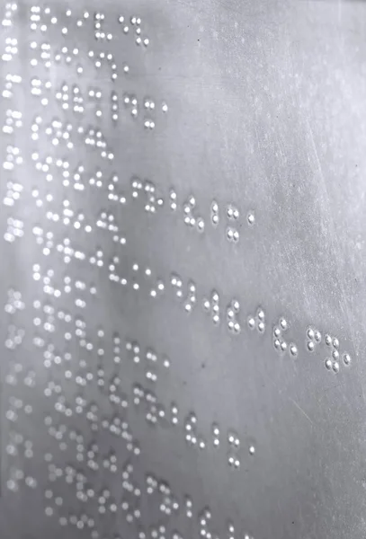 Inscrição em Braille — Fotografia de Stock
