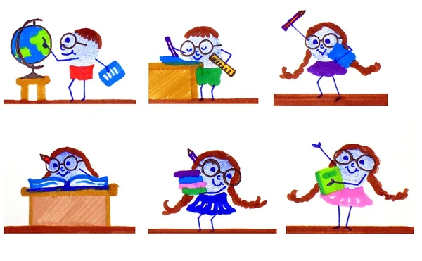 School Days Cartoons — Stock Photo, Image