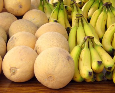 Cantaloupes and Bananas clipart