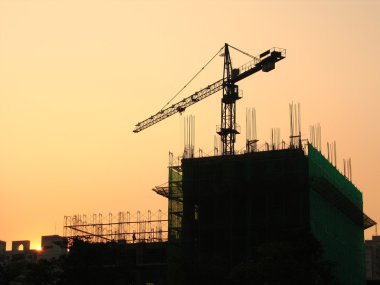 Construction Site at Dusk clipart