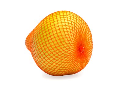 Ripe fruit of pomelo in bag, isolated clipart