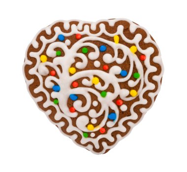 Gingerbread in the form of a heart clipart