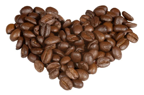 Heart symbol made of coffee grains — Stock Photo, Image