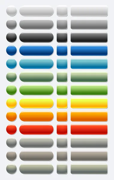 Plastik cam parlak web düğme (bkz. colour) — Stok Vektör