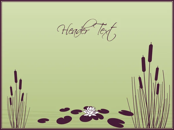 Lily et Cattails arrière-plan — Image vectorielle