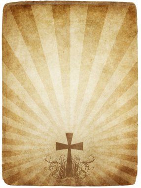 Cross on old parchment clipart