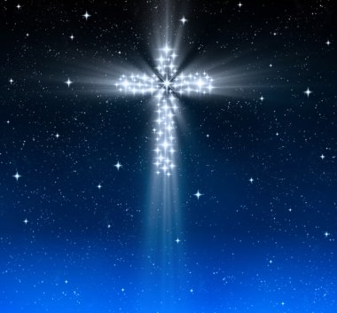 Christian cross in stars clipart