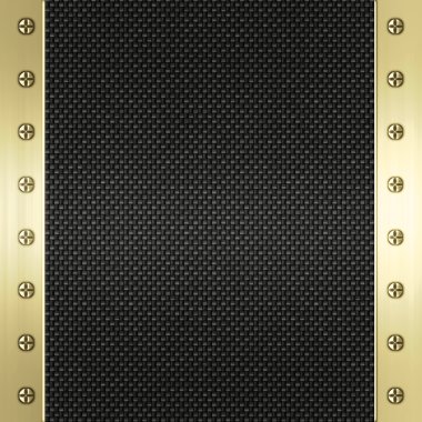 Carbon fibre and gold background clipart