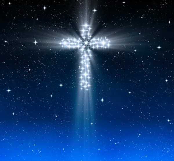 Χριστιανικός Σταυρός στα αστέρια — Φωτογραφία Αρχείου