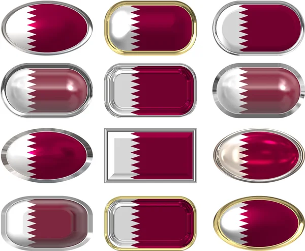 12 buttons of the Flag of Qatar — Stock Photo, Image