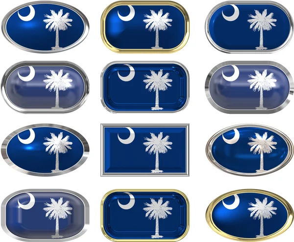 12 buttons of the Flag of South Carolina — Stock Photo, Image