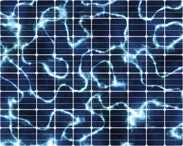Solar panels and electric arcs — Stock Photo, Image