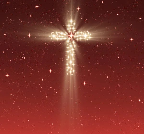 Hıristiyan haç ve yıldız — Stok fotoğraf