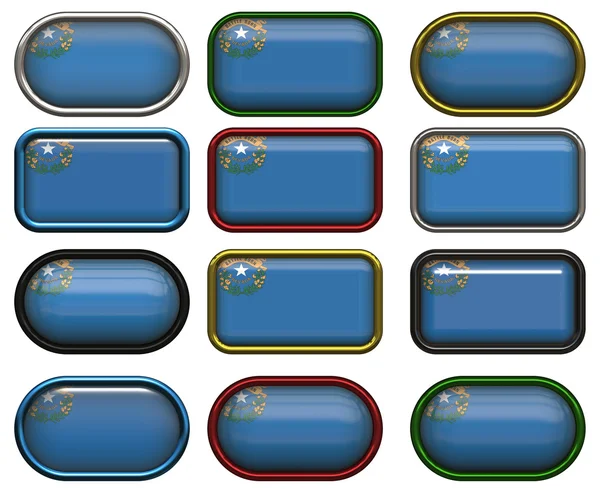 12 кнопок флага Невады — стоковое фото