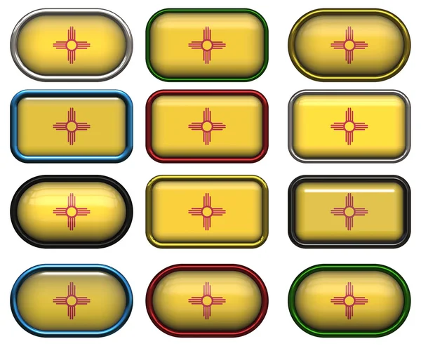 12 buttons of the Flag of New Mexico — Stock Photo, Image