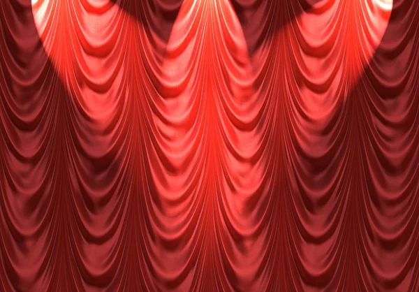 stock image Spotlight on red curtain