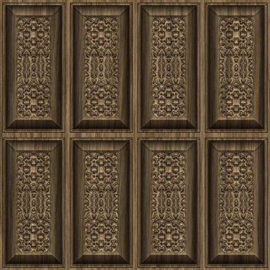 Carvbed wwood panels clipart