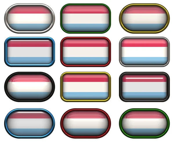 12 buttons of the Flag of Luxemburg — Stock Photo, Image