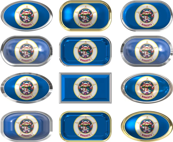 12 buttons of the Flag of Minnesota — Stock Photo, Image