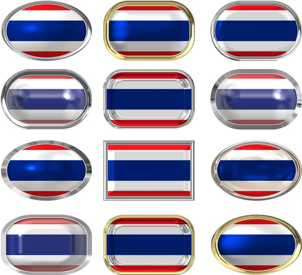 Douze boutons du Drapeau de Thaïlande — Photo