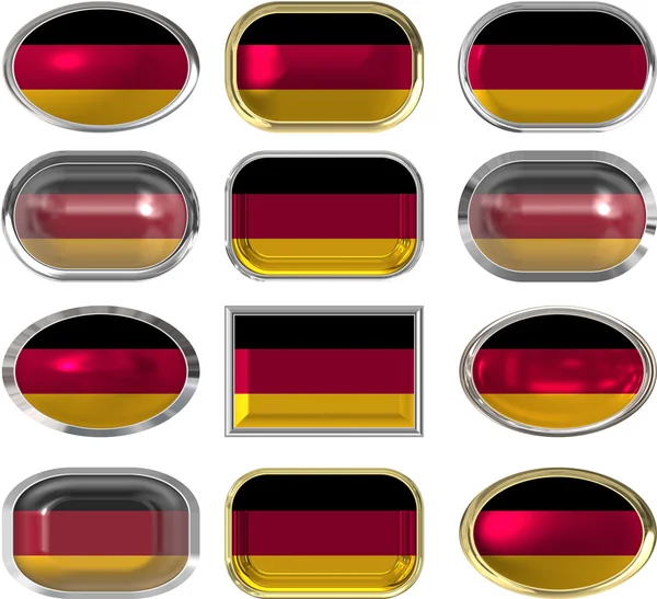 Dodici pulsanti della bandiera della Germania — Foto Stock