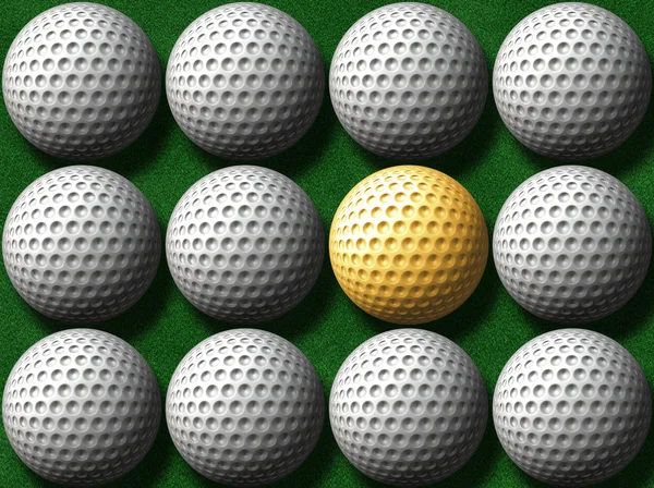 Goldener Golfball — Stockfoto