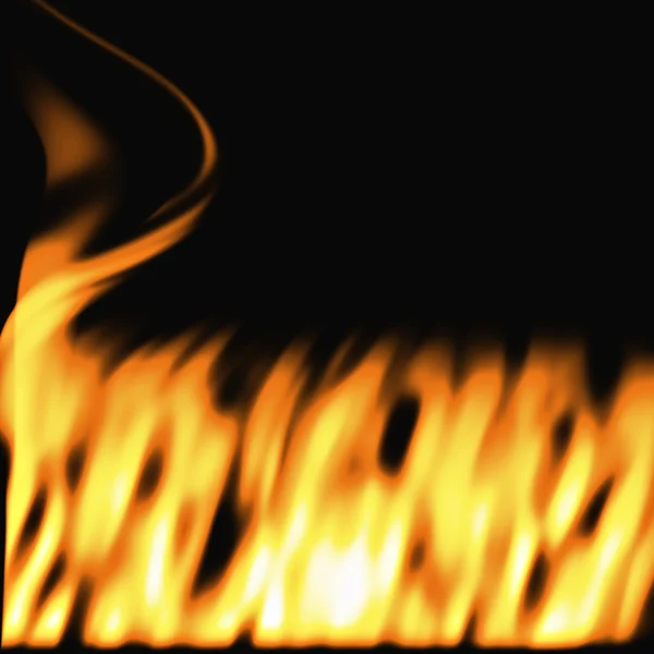 Vlammen op zwart — Stockfoto