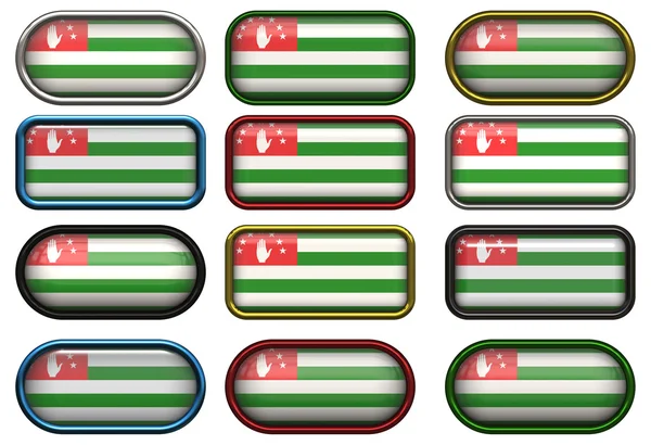 Doze botões da Bandeira da Abcásia — Fotografia de Stock