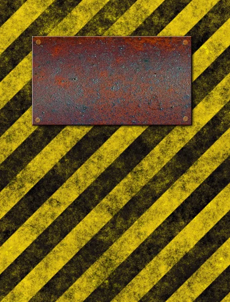Placa do sinal de aviso — Fotografia de Stock