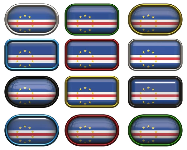 Двенадцать кнопок флага Кабо-Верде — стоковое фото