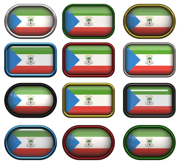 Двенадцать кнопок флага Экваториальной Республики — стоковое фото