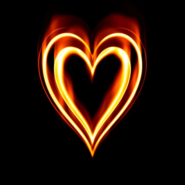 불타는 심장 — 스톡 사진