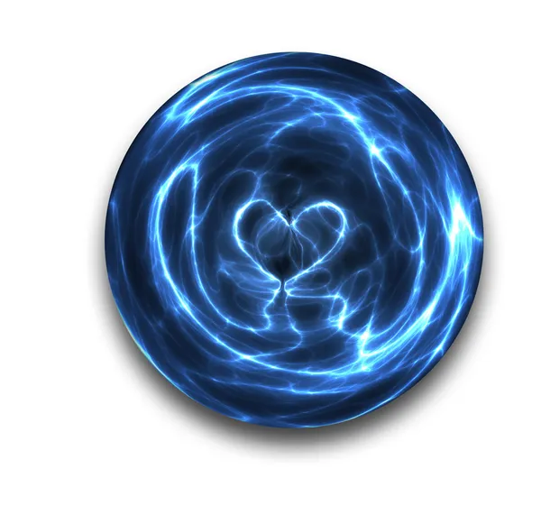 Coração de bola de cristal — Fotografia de Stock