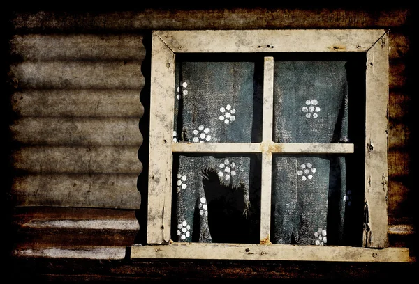 Старое гранж окно — стоковое фото