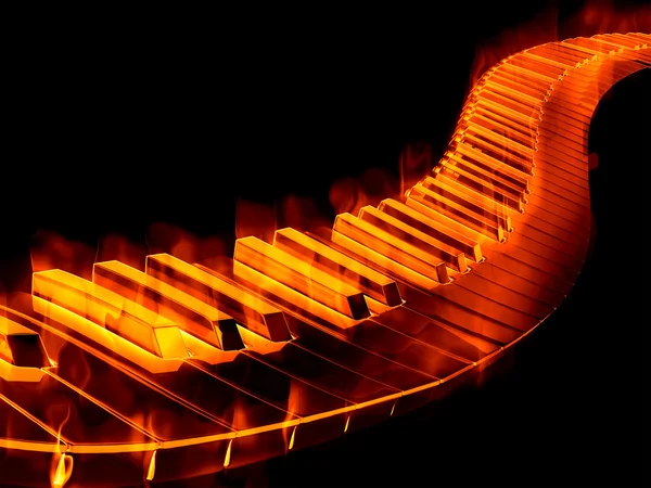 Keyboard on fire — Stock Photo, Image