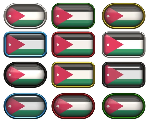 요르단의 국기의 12 버튼 — 스톡 사진