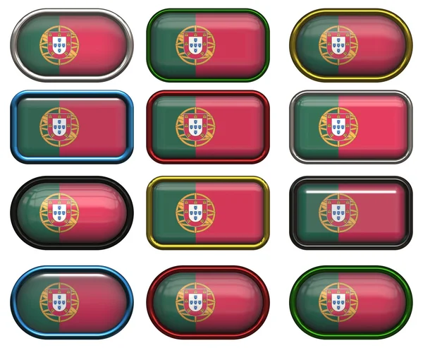 12 buttons of the Flag of Portugal — Stock Photo, Image
